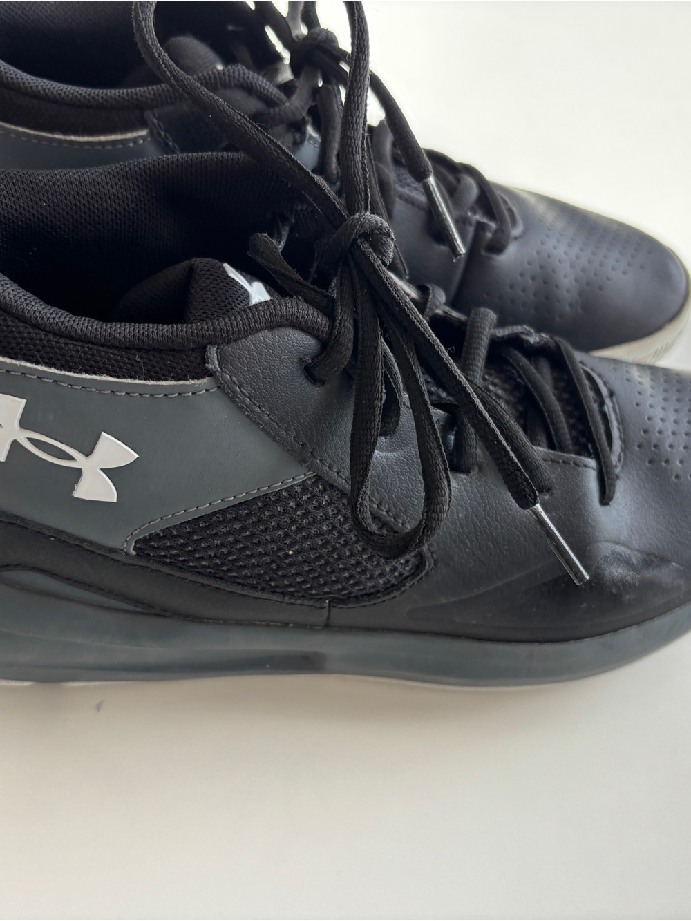 Under Armour Black and Gray Athletic Sneakers size 6Y